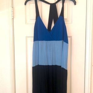INC BLUE BLK MAXI DRESS SIZE XL